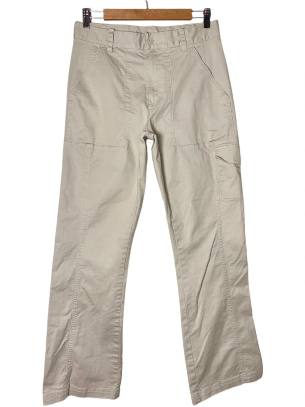 Columbia Women's Utility Pants Straight leg Cargo Pocket Size 10 cream/beige